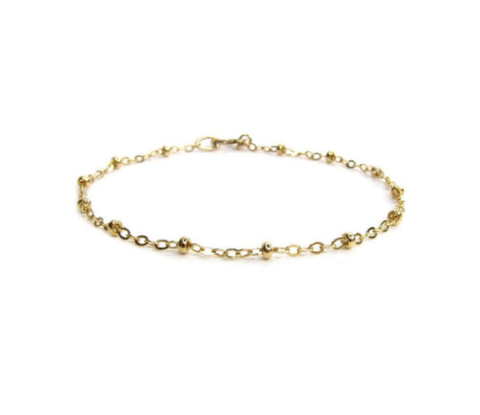 Beaded Satellite Bracelet | Dainty Bead Layering Bracelet