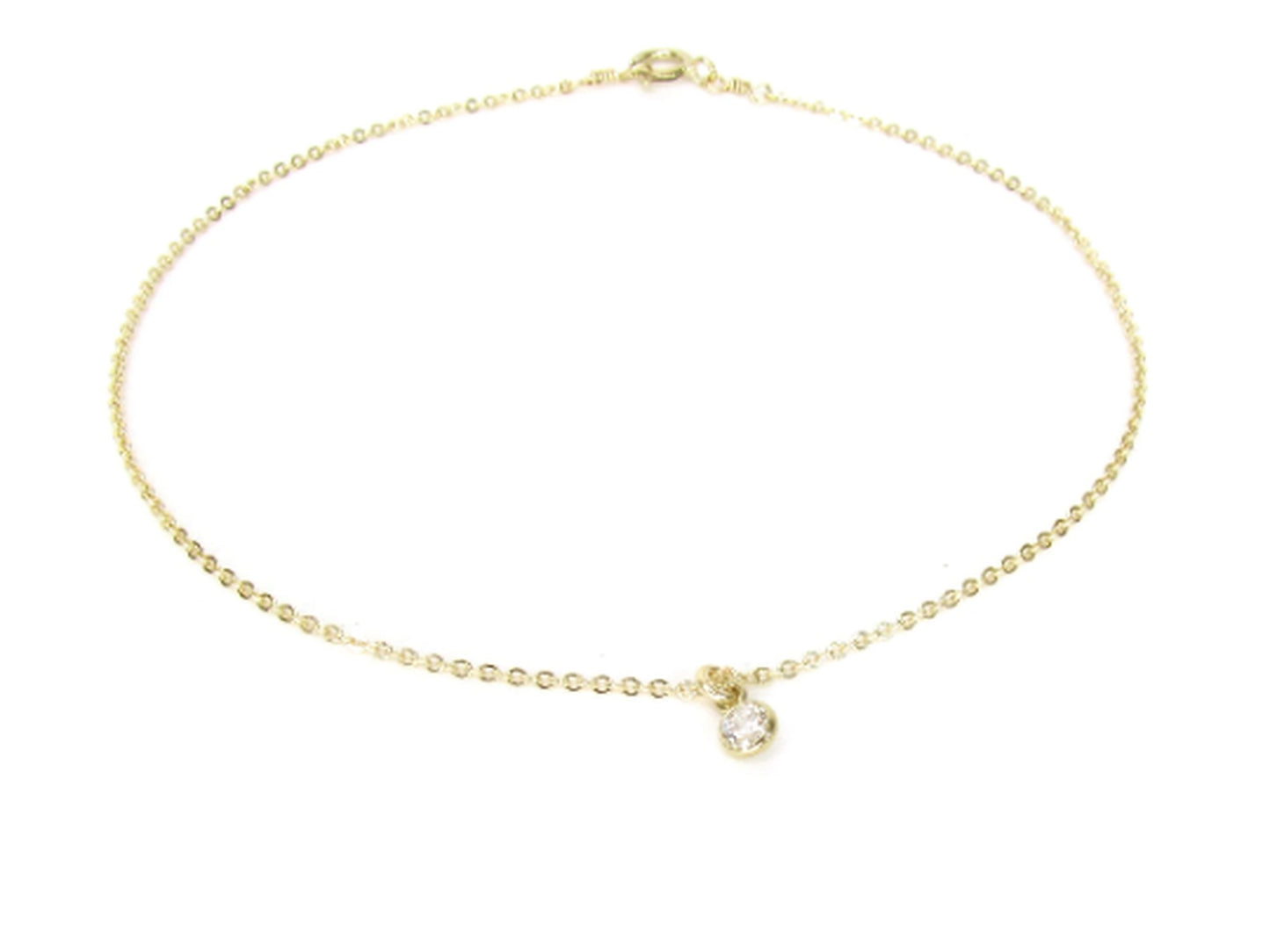 CZ Drop Anklet | Dainty Ankle Bracelet