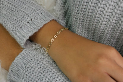 Sunburst Link Bracelet |Gold Filled or Sterling Silver Dainty Jewelry
