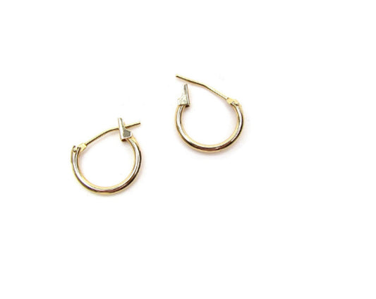 14K Mini Polished Hoop Earrings | Classic Petite Gold Everyday Hoops
