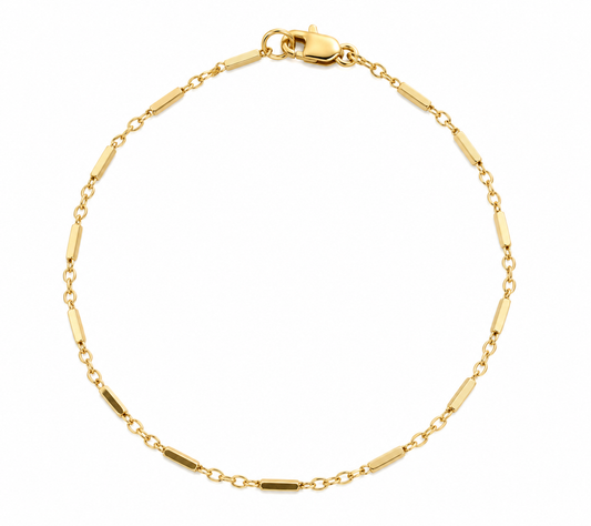Tiny Bar Chain Bracelet | Dainty Gold Filled Minimalist Bracelet