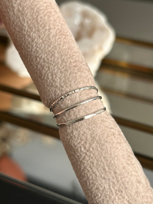 Set of Three Stacking Rings | Textured Bands