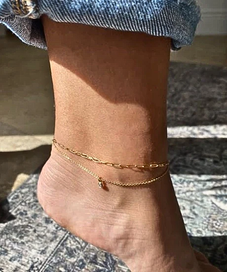 CZ Drop Anklet | Dainty Ankle Bracelet