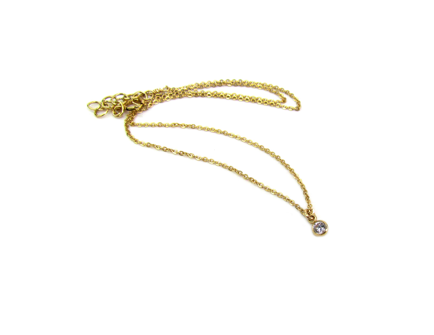 Tiny CZ Charm Necklace | Dainty Gold & Silver Necklace