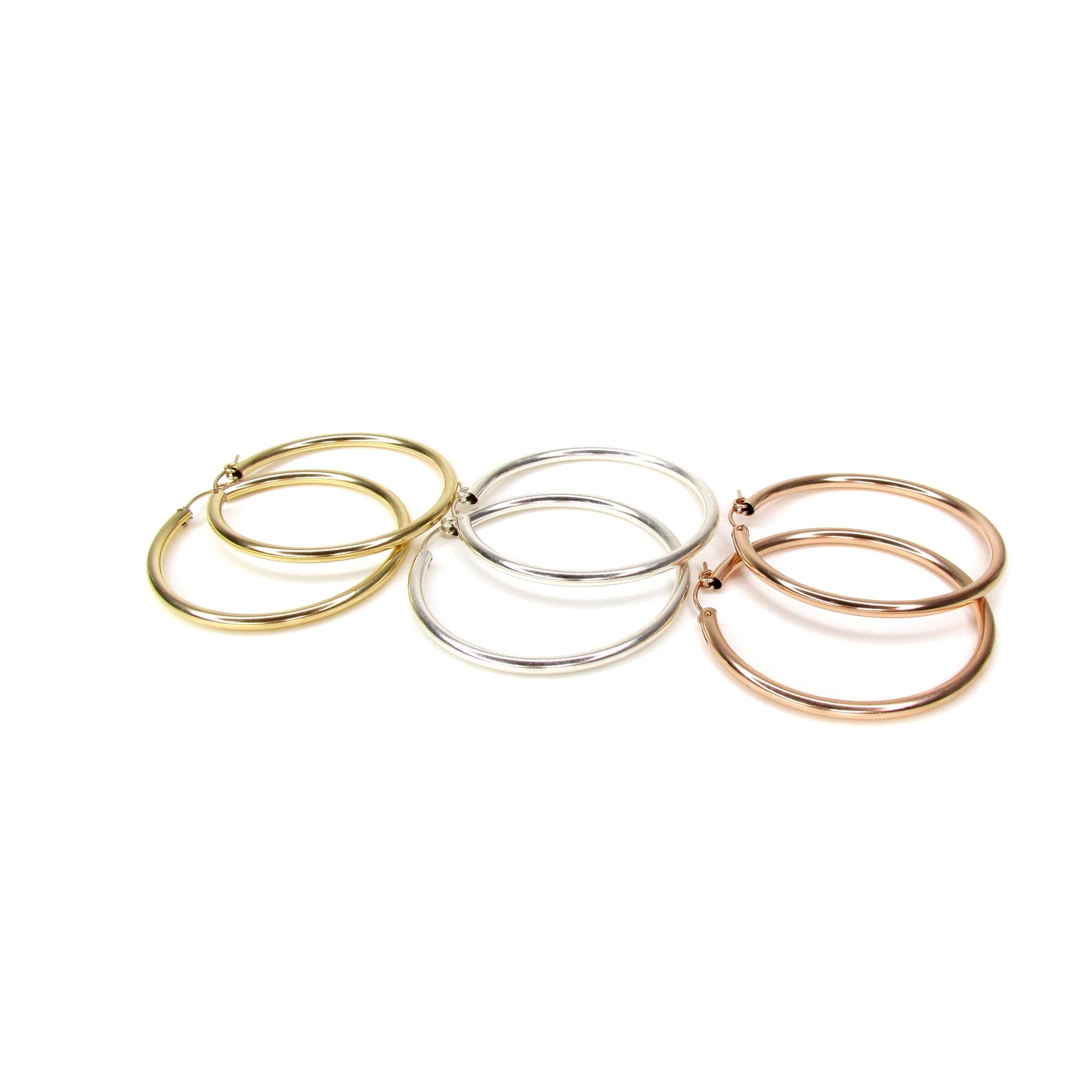 Mega Hoop Earrings | 50mm x 3mm | Bold Hoops