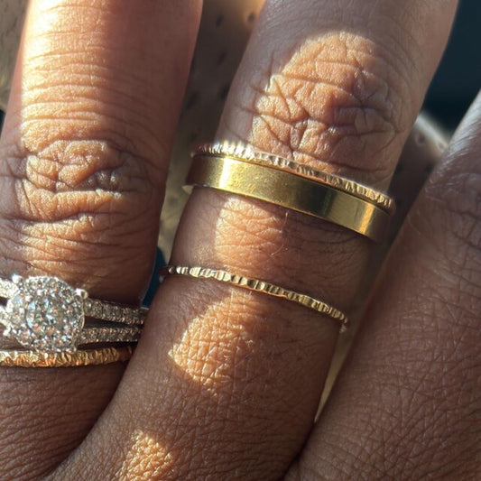 Textured Stack Ring | Linear Design Band