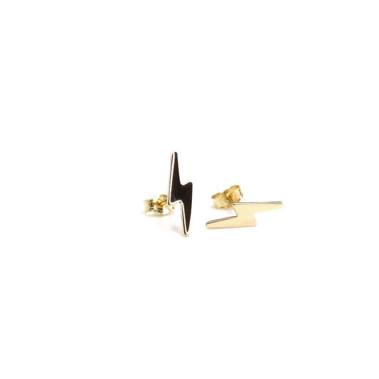 14K Lightning Bolt Studs
