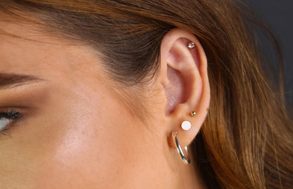 Sterling Silver Disc Stud Earrings | Polished or Matte Finish