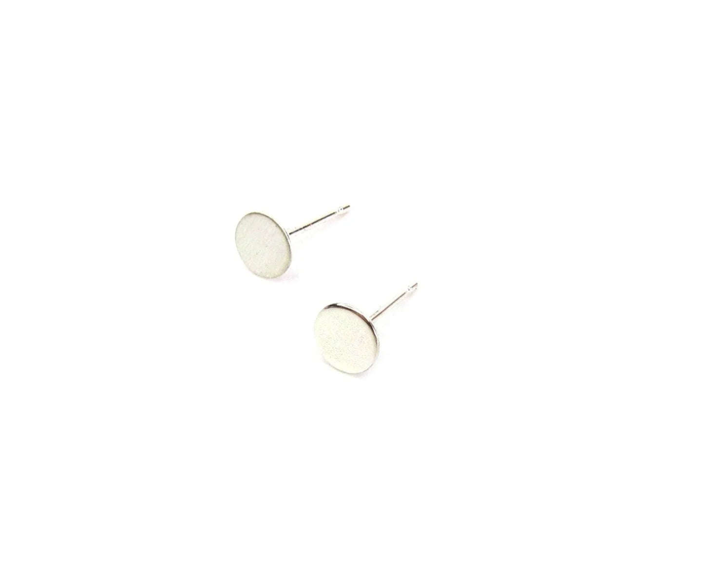 Sterling Silver Disc Stud Earrings | Polished or Matte Finish