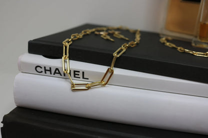 Chunky Paperclip Chain Necklace | Statement Necklace Gold Filled