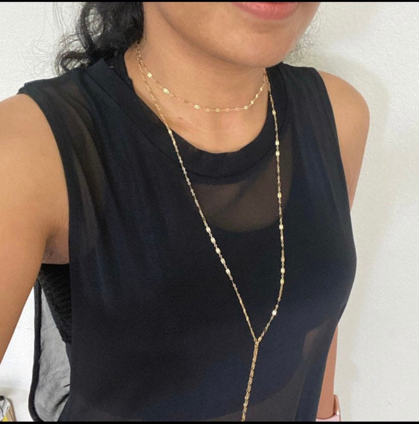 11 Way Wrap Lariat Necklace | Wear 11 ways | Mirrored Shimmer Y Necklace