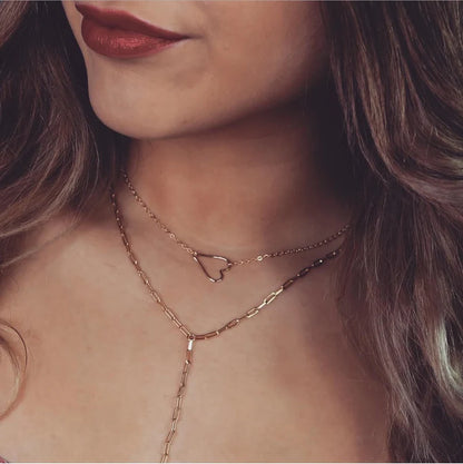 Sideways Heart Necklace | Hammered Texture | Gold Filled or Sterling Silver