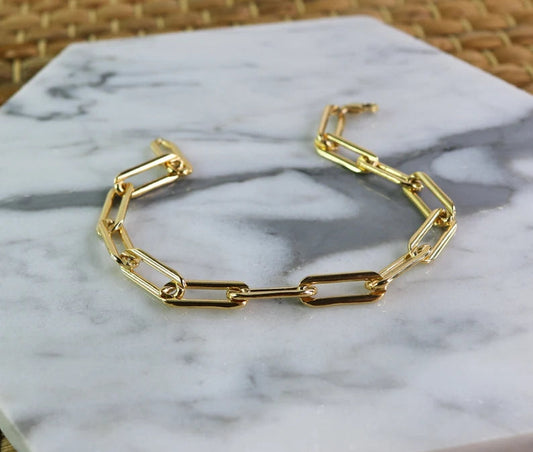 Chunky Paperclip Chain Bracelet | Gold Filled Bold Statement Jewelry