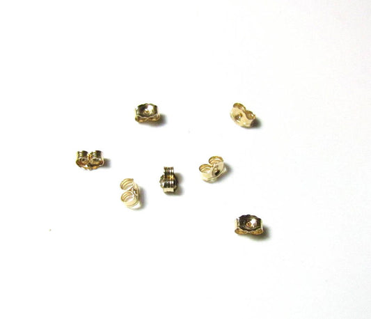 14K Butterfly Earring Backs | Small Solid Gold Clutch backs for Stud Earrings