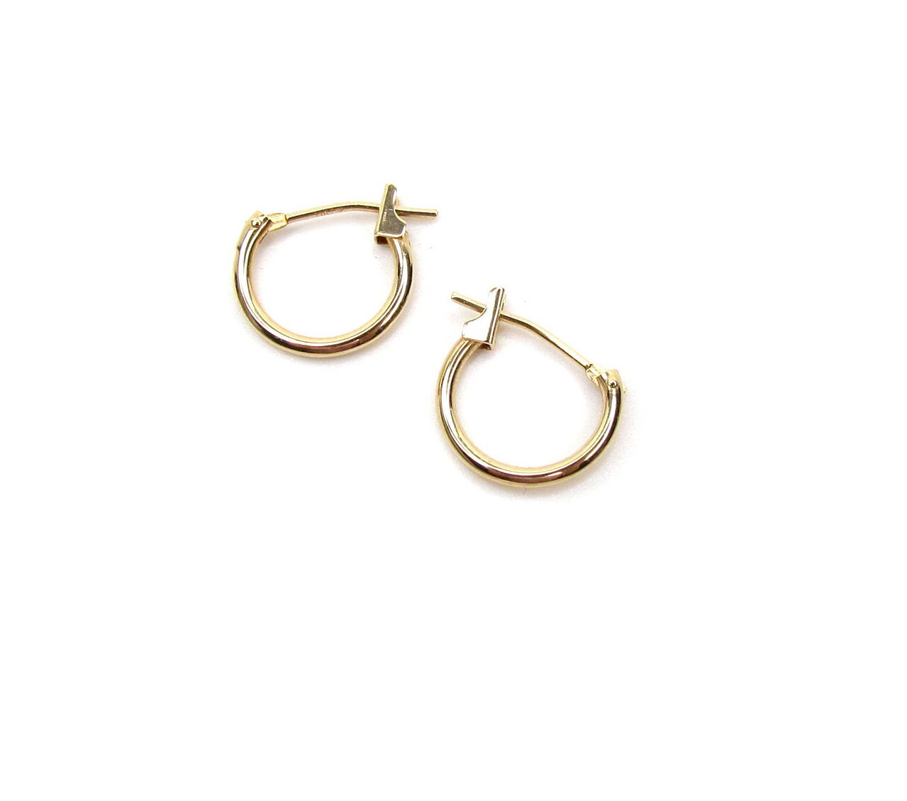 14K Solid Gold Mini Huggie Hoop Earrings | Lightweight Everyday Hoops