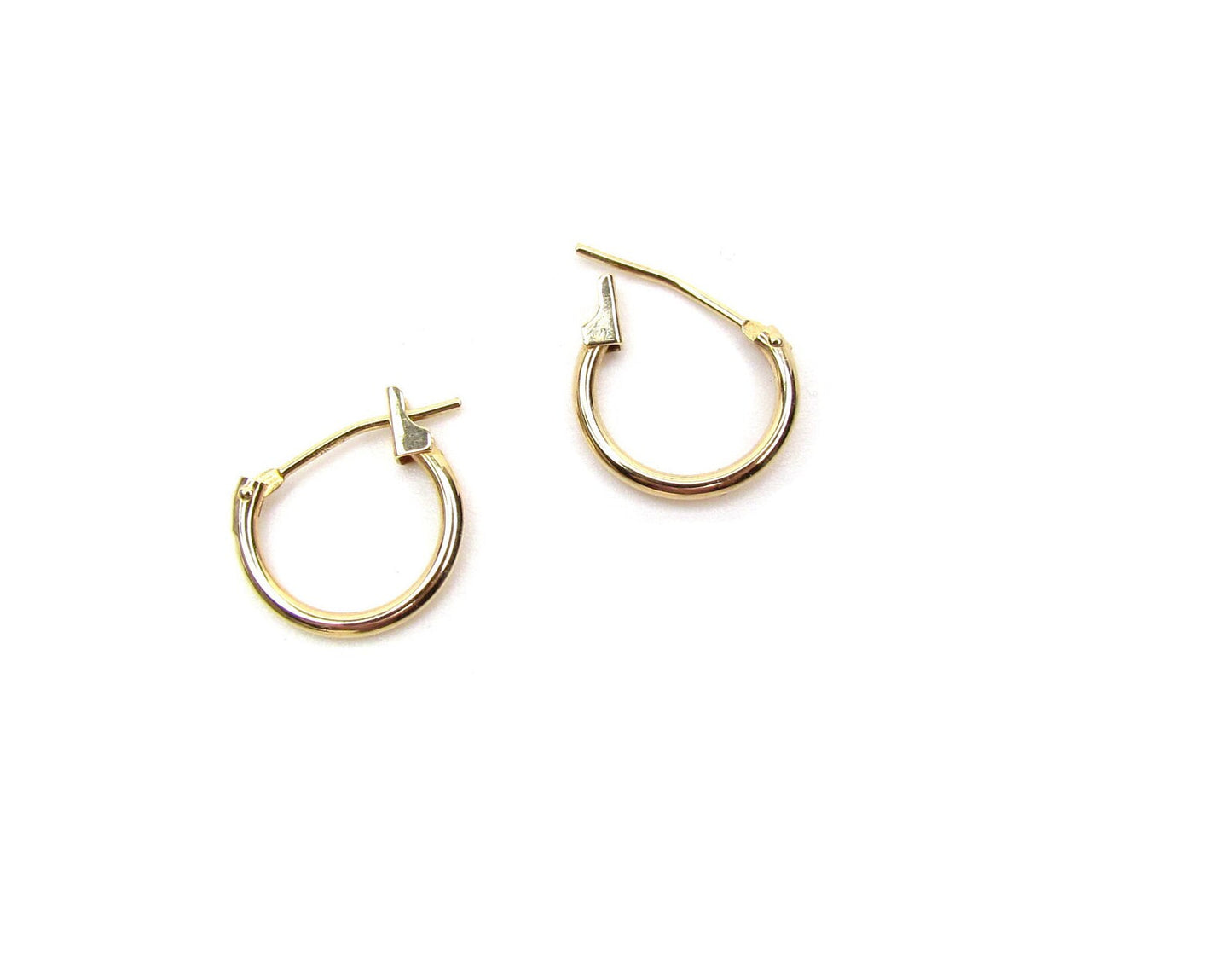 14K Solid Gold Mini Huggie Hoop Earrings | Lightweight Everyday Hoops