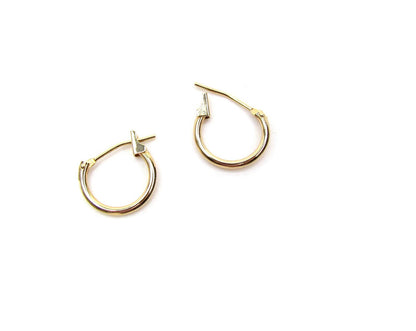 14K Solid Gold Mini Huggie Hoop Earrings | Lightweight Everyday Hoops