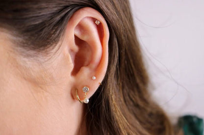 14K Solid Gold Mini Huggie Hoop Earrings | Lightweight Everyday Hoops