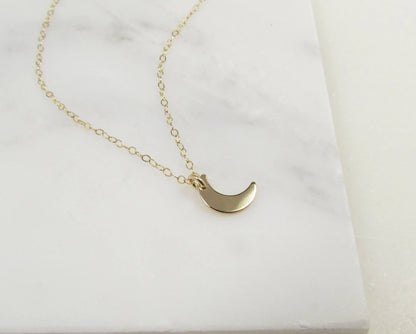 Tiny Moon Necklace | Celestial Charm Pendant