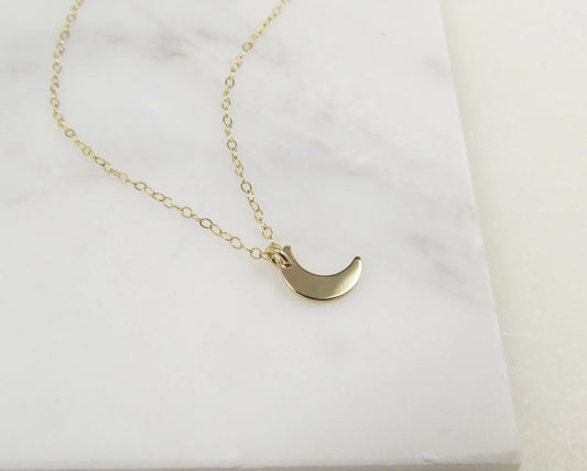 Tiny Moon Necklace | Celestial Charm Pendant