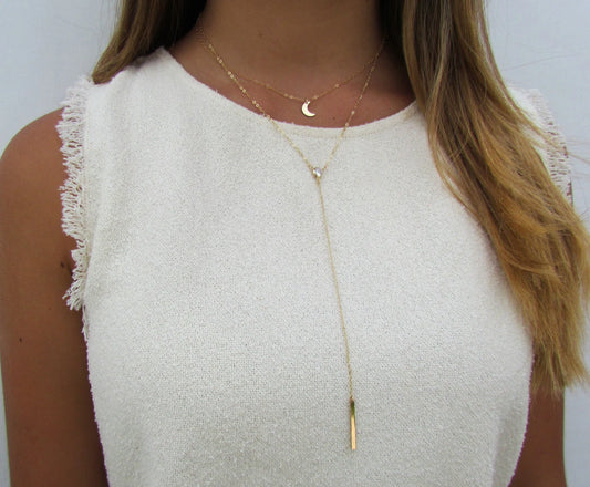 Tiny Moon Necklace | Celestial Charm Pendant