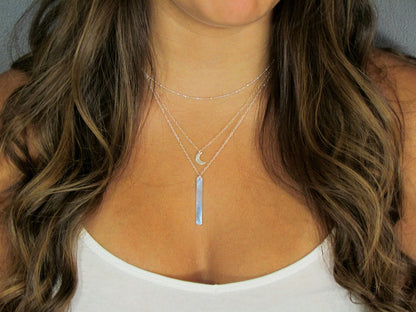 Tiny Moon Necklace | Celestial Charm Pendant