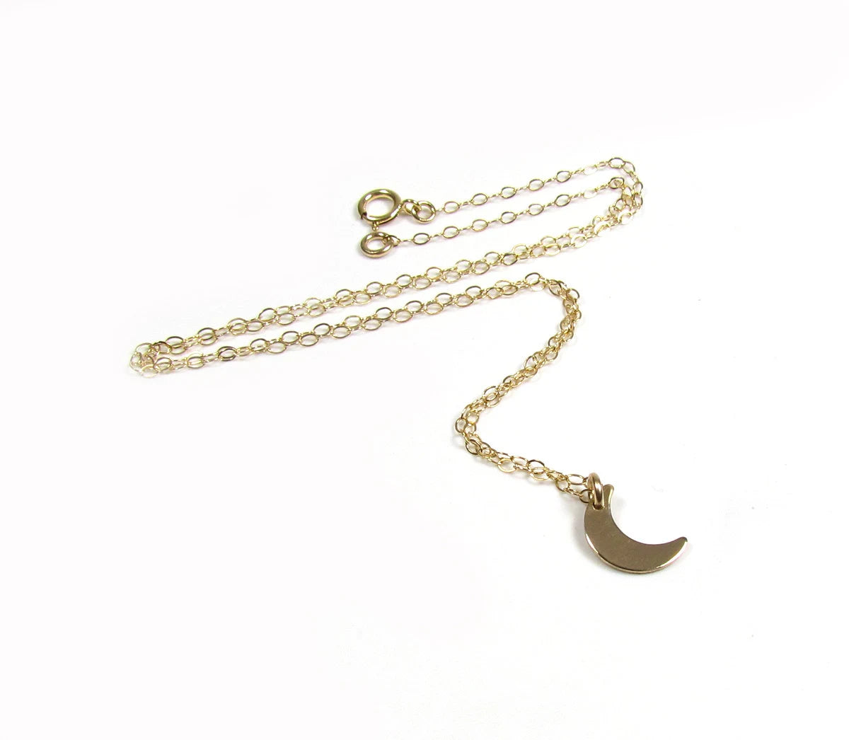 Tiny Moon Necklace | Celestial Charm Pendant
