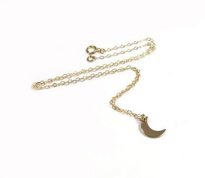 Tiny Moon Necklace | Celestial Charm Pendant