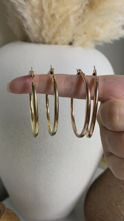 Mega Hoop Earrings | 50mm x 3mm | Bold Hoops