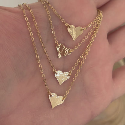 Hammered Heart Necklace | Dainty Everyday Pendant