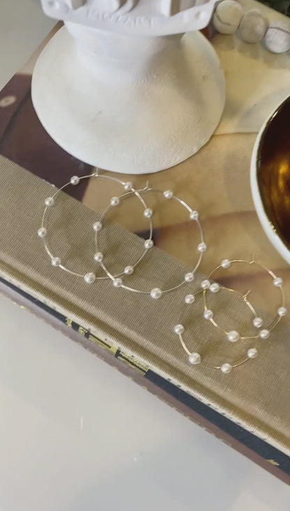 Pearl Hoop Earrings