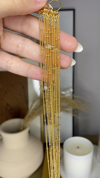Beaded Satellite Layering Chain | 14kt Gold Filled, Rose & Silver Necklace