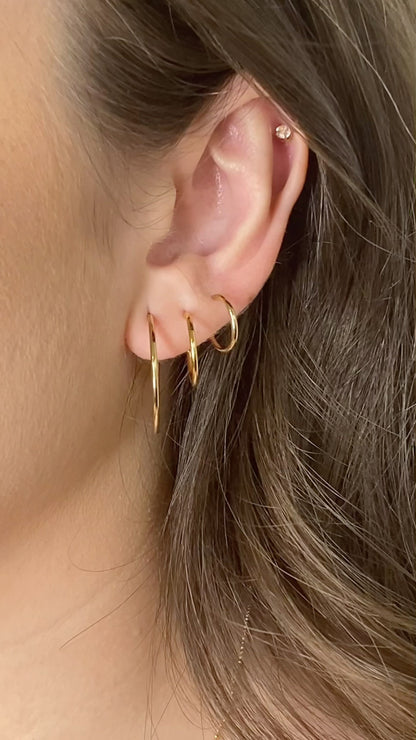 Skinny Hoop Earrings | Minimalist Everyday Hoops | Gold Filled or Sterling Silver