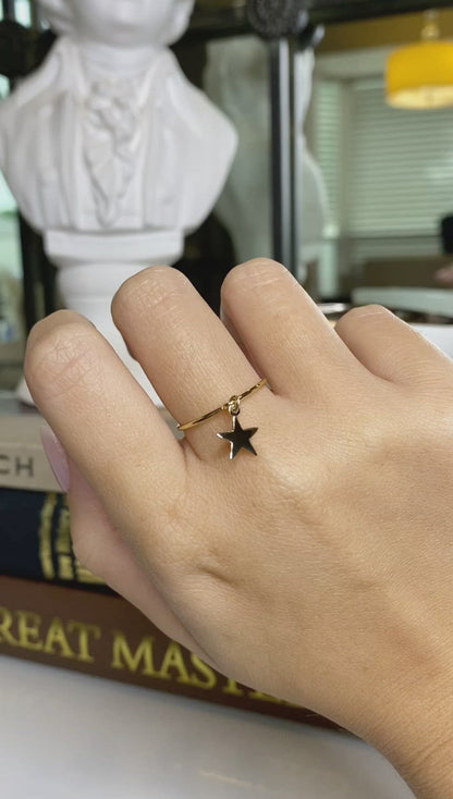 Star Charm Ring | 14K Gold-Filled | Dainty Celestial Jewelry