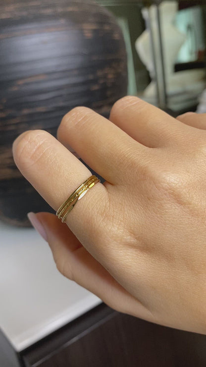Set of Three Stacking Rings | Textured Bands