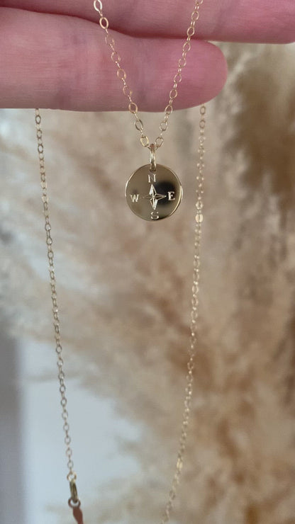 Engraved Compass Necklace | Traveler or Graduate Gift