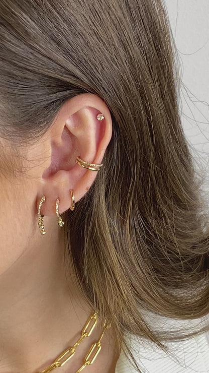 14K Solid Yellow Gold Polished Ear Cuff | Minimalist No-Piercing Jewelry