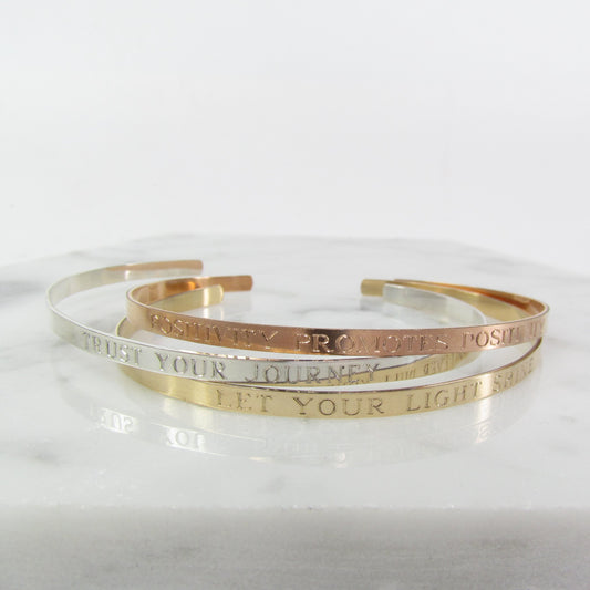 Speak Your Mind- Mantra Cuff Bracelet
