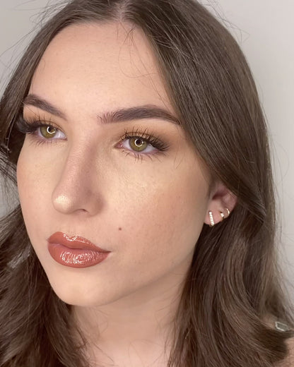 14K Gold Square CZ Hoop Earrings | Modern Geometric Everyday Hoops