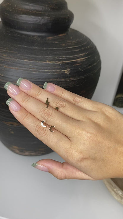 14K Gold Crescent Moon Stud Earrings | Celestial Fine Jewelry