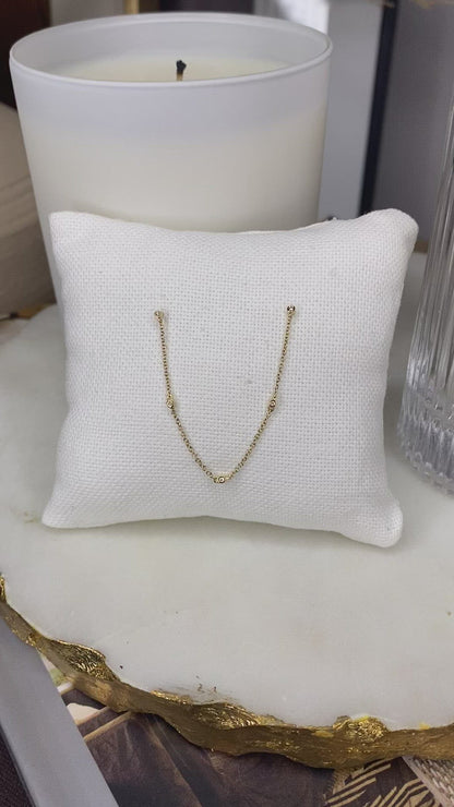 14K Double Diamond Handcuff Chain Earrings | Double Piercing Earring