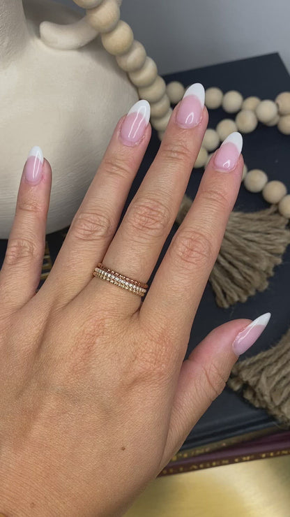 Beaded Band Stack Ring | Dainty Textured Ring