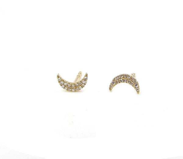 14k Gold Diamond Moon Earrings | Celestial Jewelry