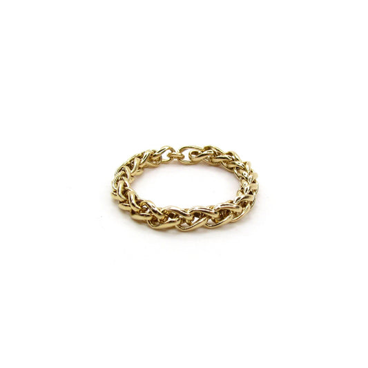 Chunky Woven Chain Ring | Unisex Textured Statement Band