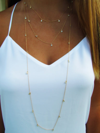 Long Dangling CZ By the Yard Necklace