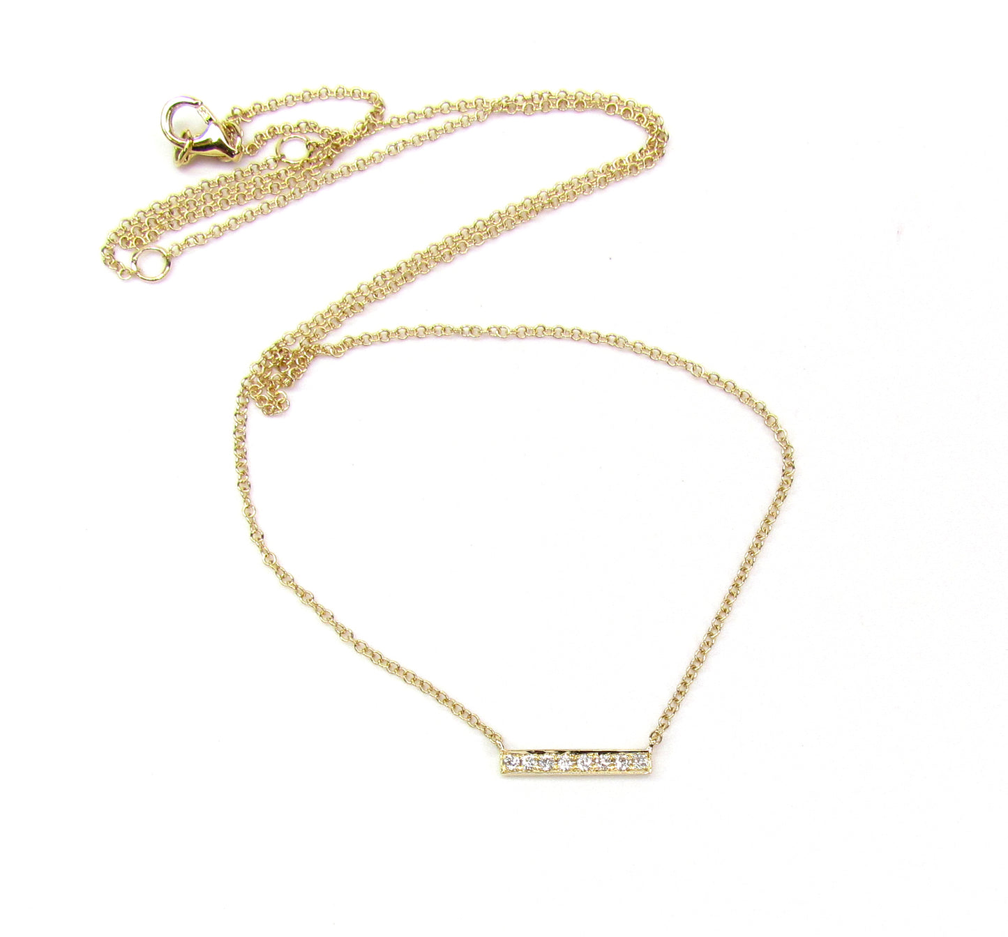 14K Diamond Mini Bar Necklace