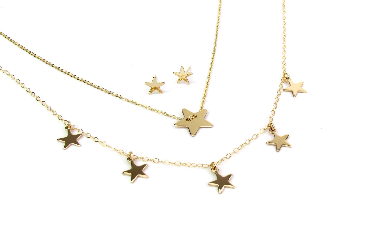 Threaded Star Necklace | Modern Sliding Star Pendant
