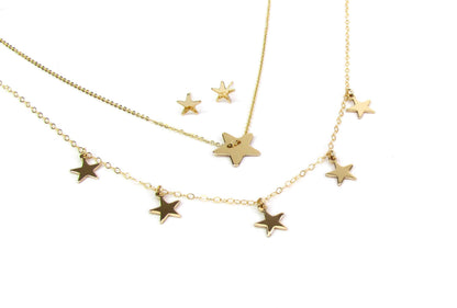 Threaded Star Necklace | Modern Sliding Star Pendant