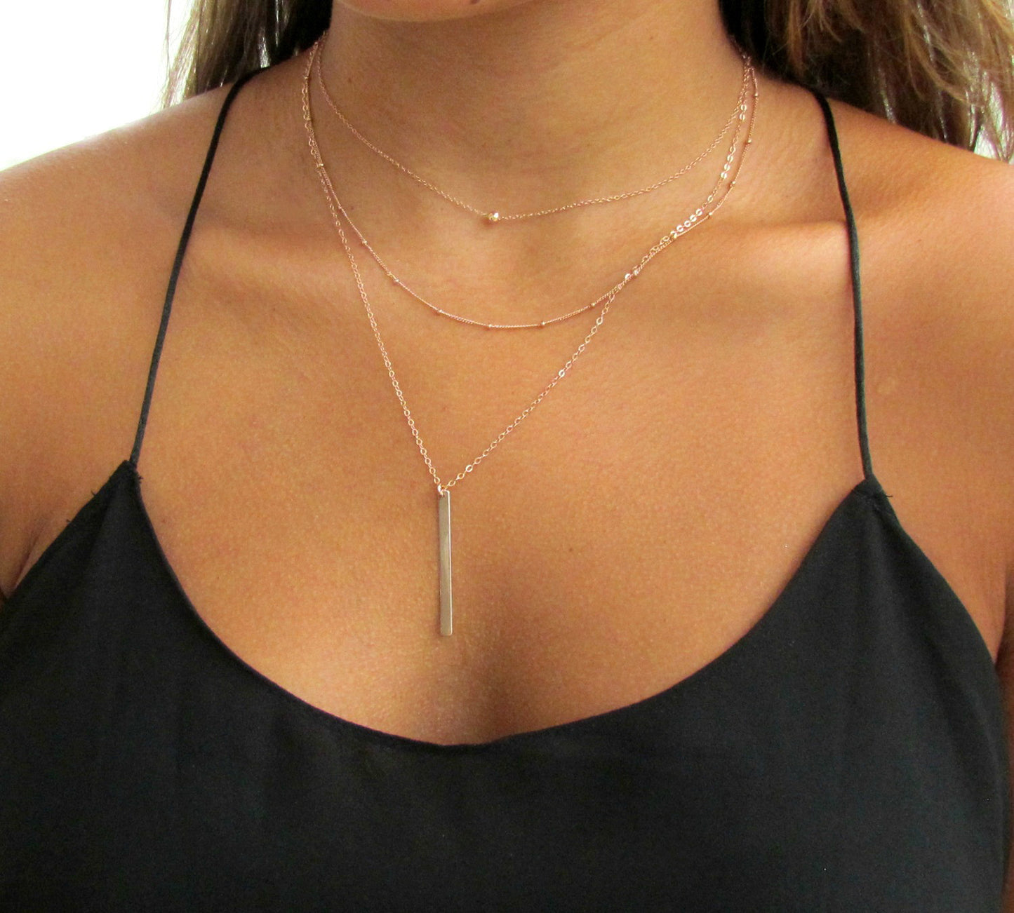 Beaded Satellite Layering Chain | 14kt Gold Filled, Rose & Silver Necklace