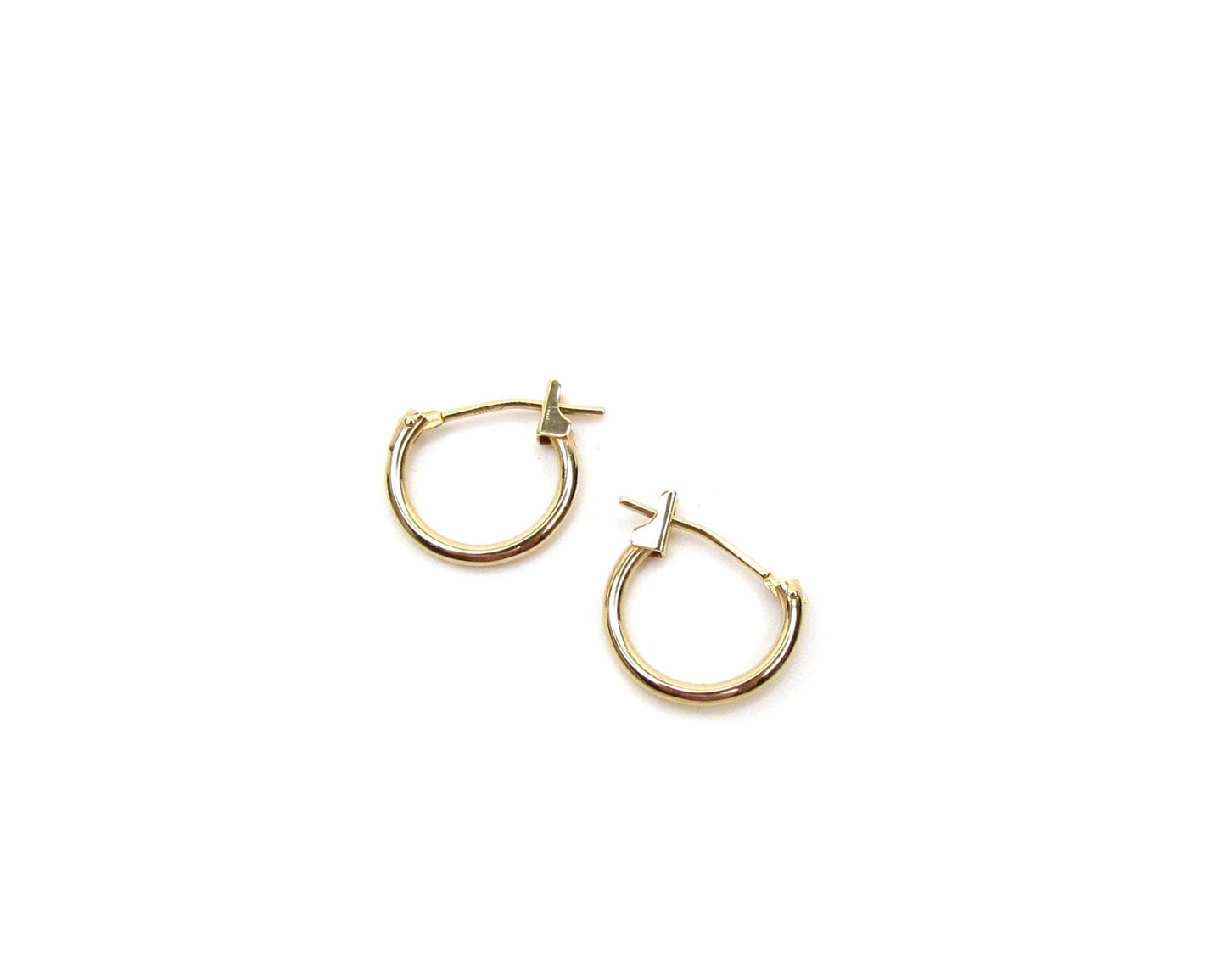 14K Mini Polished Hoop Earrings